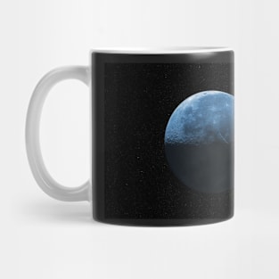Blue moon against starry sky Mug